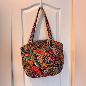 Vera Bradley Quilted Shoulder Tote Bag Paisley Multicolor 15x11 Retired Print
